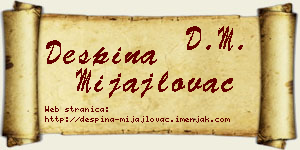 Despina Mijajlovac vizit kartica